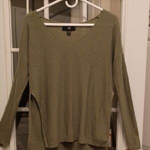 Mossimo Supply Co. Olive Green V-Neck Sweater